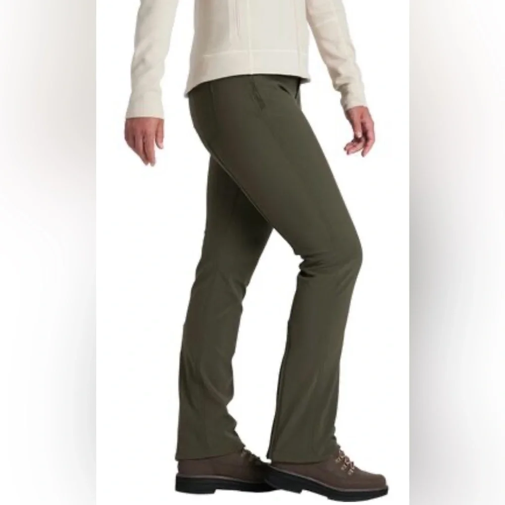 Kuhl Fleece Lined Frost Softshell Hiking Pants Olive Green NWOT Size 4 - Picture 1 of 10